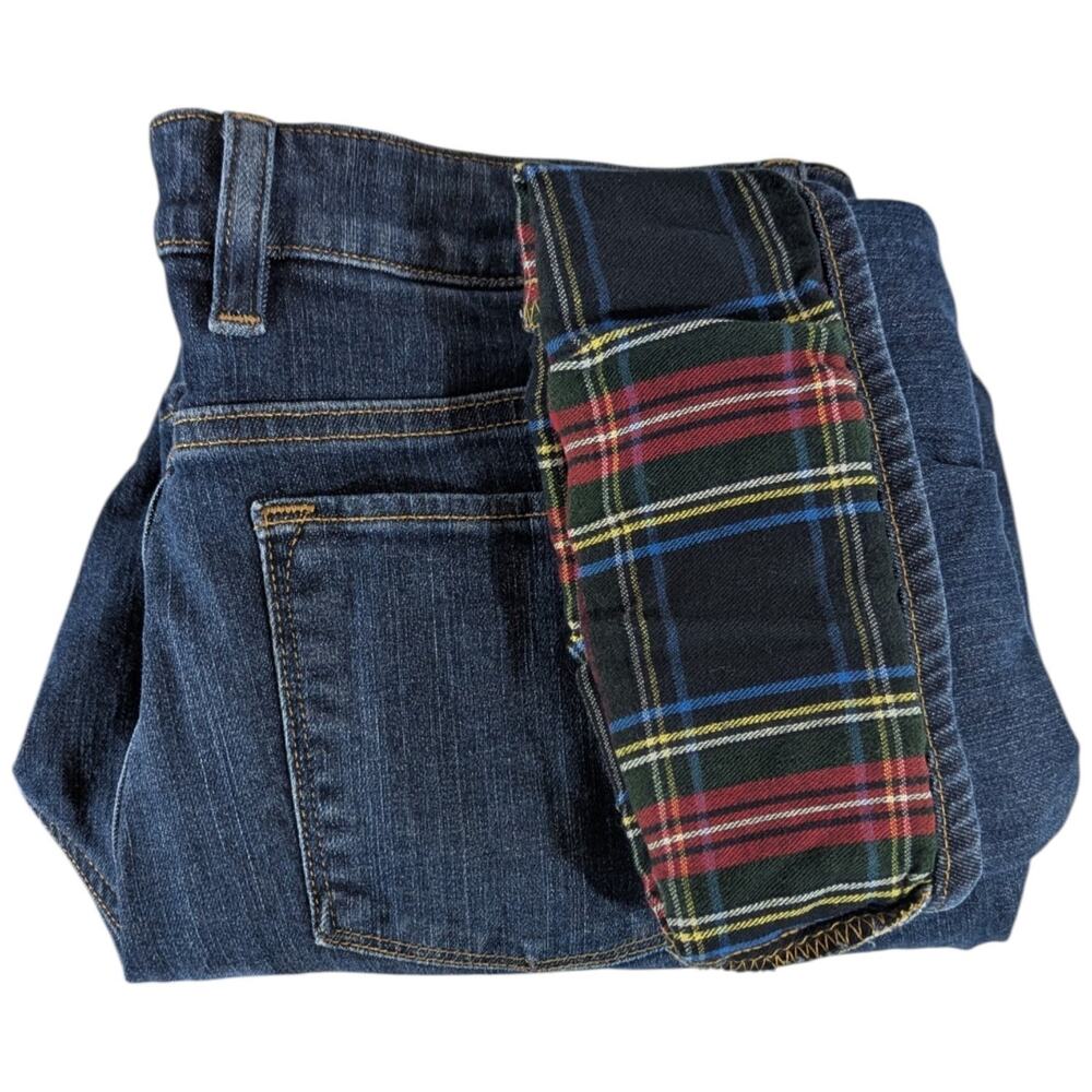 LL Bean Favorite Fit Flannel Lined Jeans Women Size 8 Petite Blue Denim (33x28)